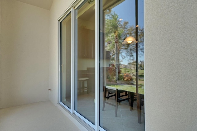 exterior space featuring tile patterned flooring