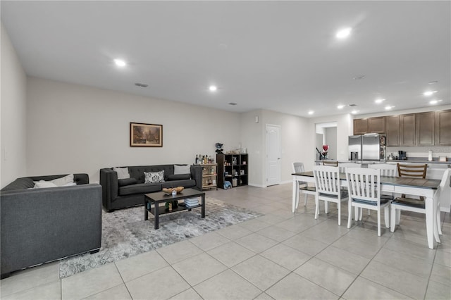 view of tiled living room