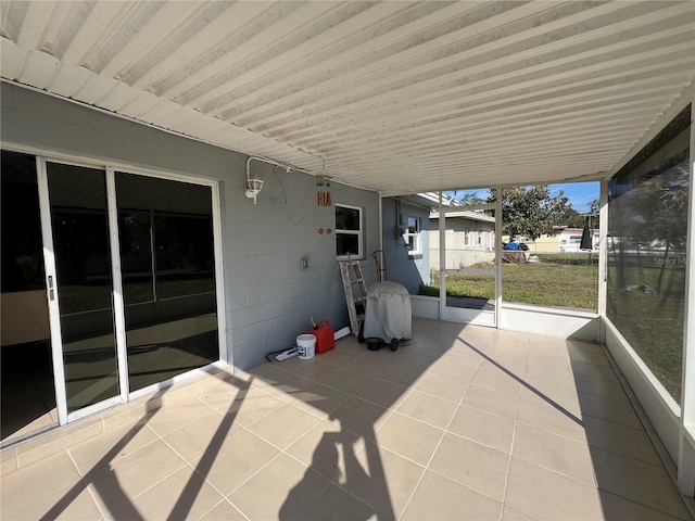 view of unfurnished sunroom