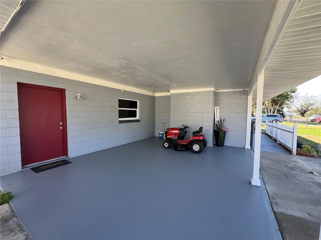 view of patio with a carport