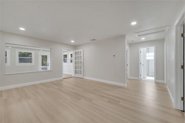 empty room featuring light wood-type flooring