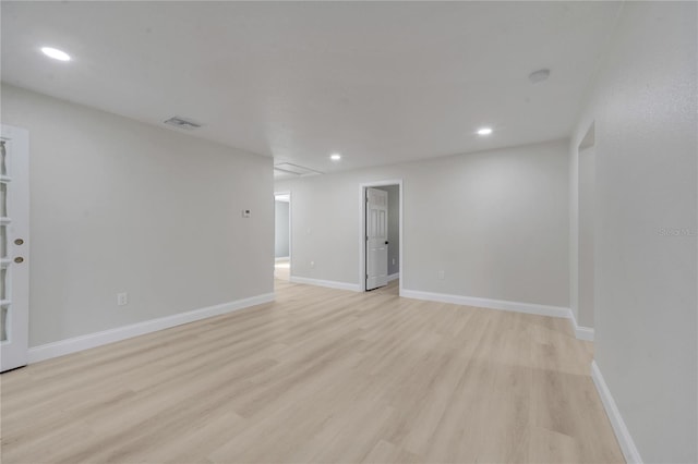 empty room featuring light wood-type flooring