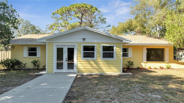 view of front of home featuring french doors