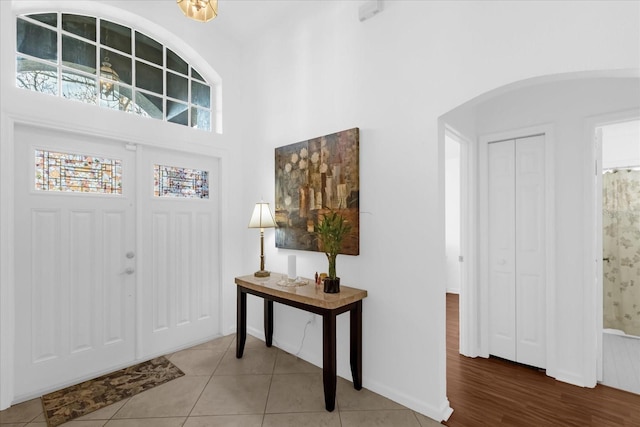 view of tiled entrance foyer