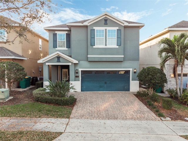 view of front of house with a garage