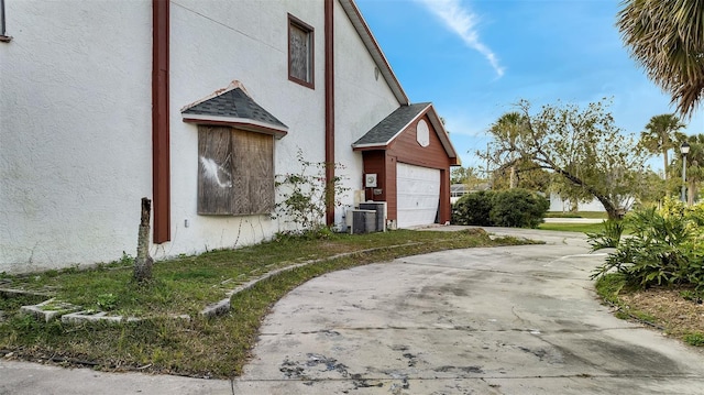 view of home's exterior featuring a garage