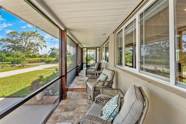 view of unfurnished sunroom