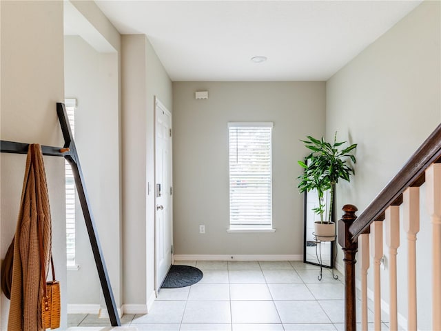 view of tiled entrance foyer