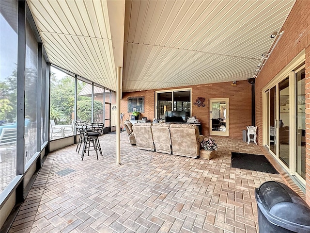 view of sunroom