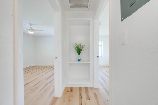 hall featuring light hardwood / wood-style floors