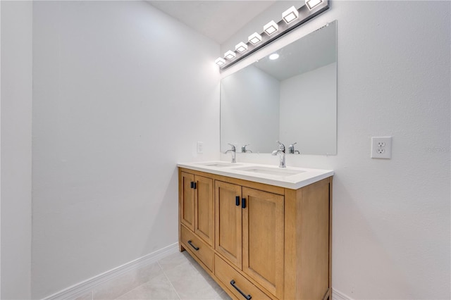 bathroom featuring tile patterned floors and vanity