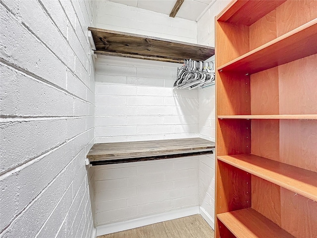 spacious closet featuring wood finished floors