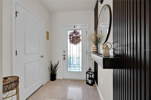 view of tiled entrance foyer