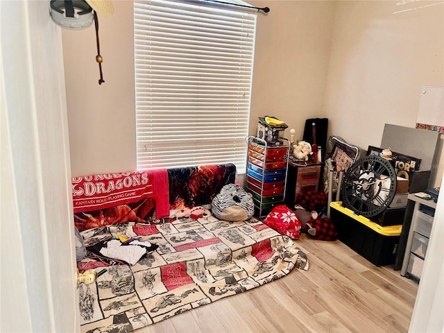 bedroom with hardwood / wood-style floors