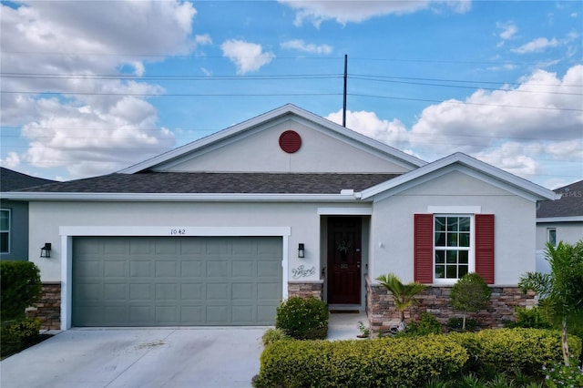 ranch-style house with a garage