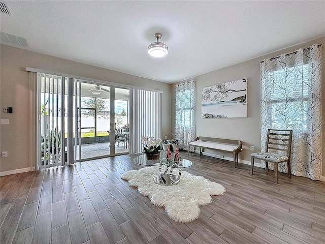 sitting room featuring hardwood / wood-style flooring