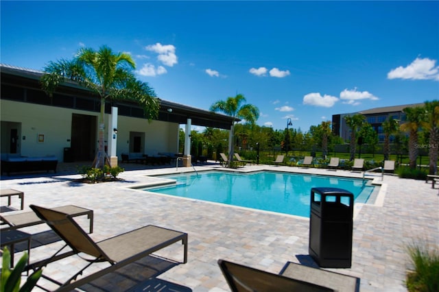 view of pool with a patio