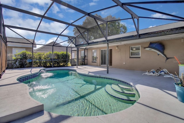 pool with a patio