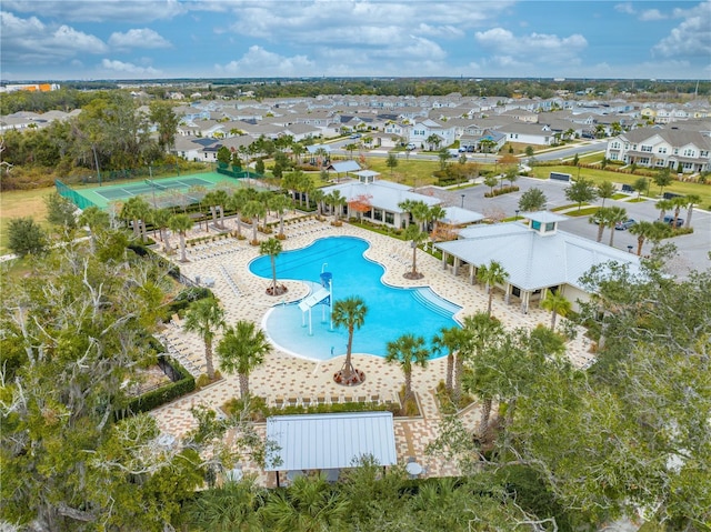 drone / aerial view featuring a residential view