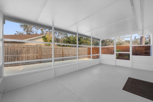 view of unfurnished sunroom