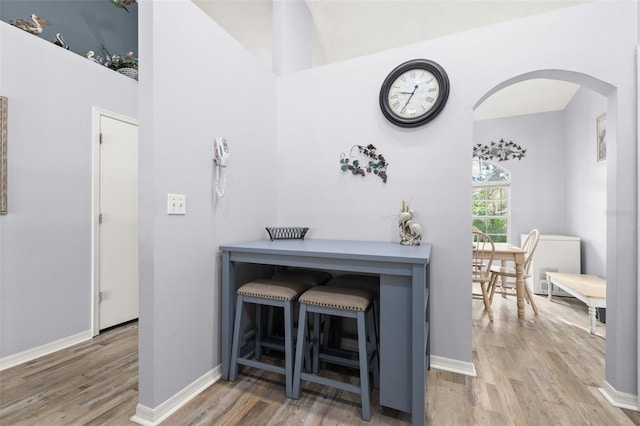 interior space with hardwood / wood-style flooring