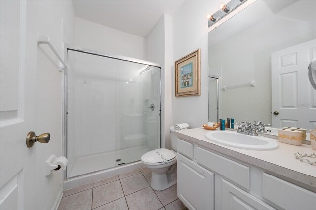7735 Teascone Blvd, Kissimmee, FL 34747 - bathroom featuring tile patterned floors, a stall shower, toilet, and vanity