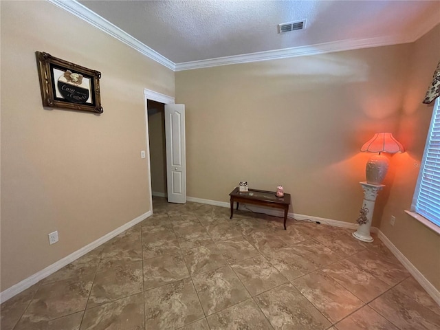 1820 Trophy Bass Way, Kissimmee, FL 34746 - unfurnished room featuring visible vents, a textured ceiling, baseboards, and ornamental molding