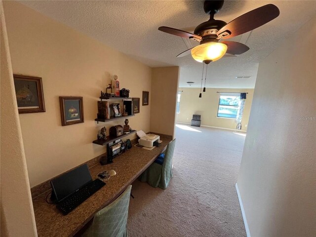 1820 Trophy Bass Way, Kissimmee, FL 34746 - corridor featuring visible vents, baseboards, a textured ceiling, and carpet flooring