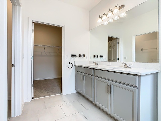 bathroom featuring vanity and tile patterned floors