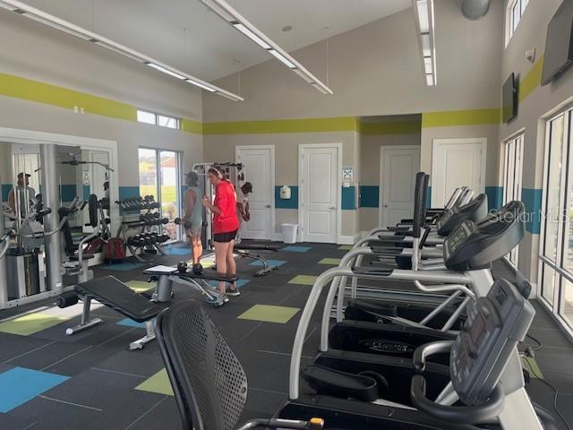 gym featuring a high ceiling