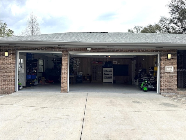 view of garage