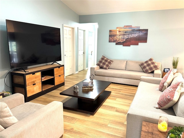 living room with hardwood / wood-style floors