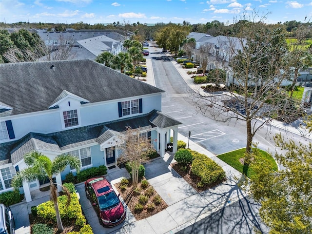 bird's eye view with a residential view