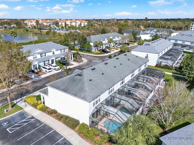 aerial view with a residential view