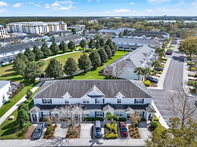 drone / aerial view with a residential view