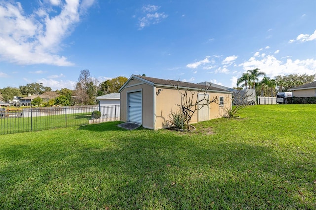 view of yard featuring a storage shed