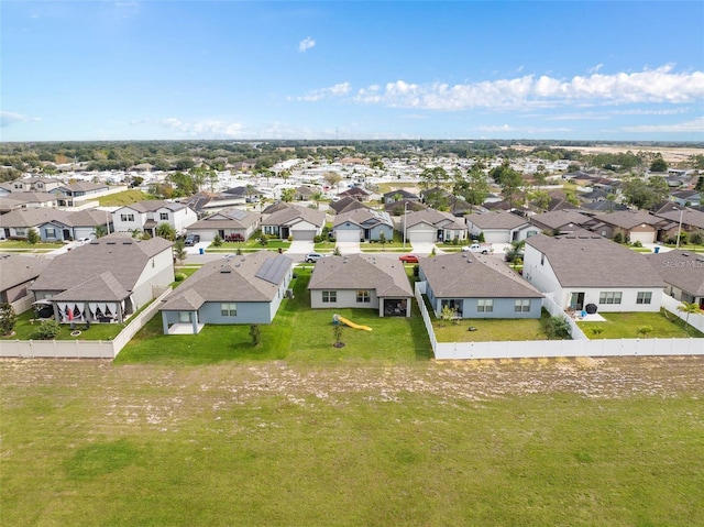 aerial view with a residential view