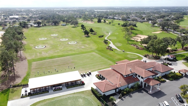 birds eye view of property featuring view of golf course