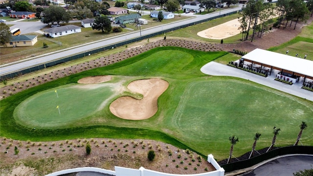 drone / aerial view featuring golf course view