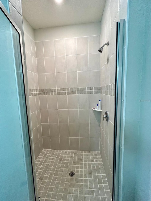 bathroom featuring a stall shower