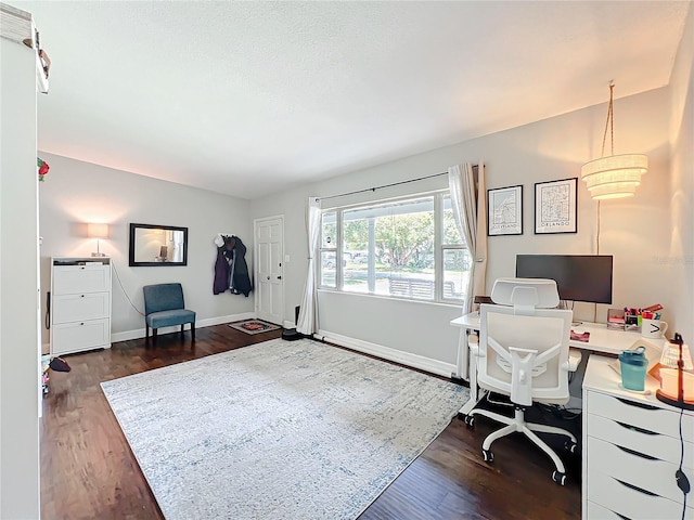 3004 Lake Margaret Dr, Orlando, FL 32806 - office area featuring dark wood-style flooring