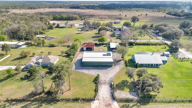 drone / aerial view with a rural view