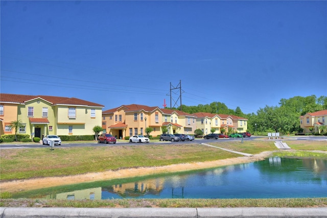 500 Monroe Cir, Davenport, FL 33896 - exterior space with a front lawn, uncovered parking, stucco siding, and a residential view