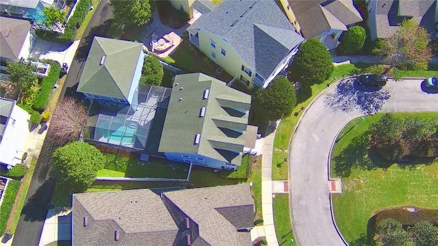 bird's eye view with a residential view