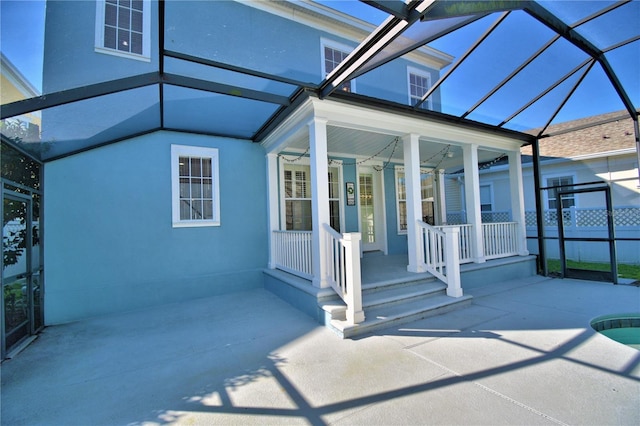 exterior space featuring a lanai