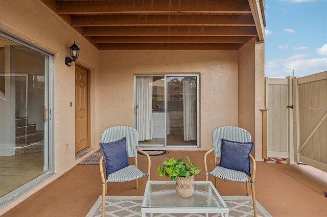 view of patio / terrace with a gate