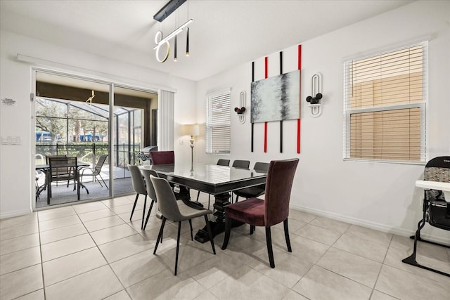 view of tiled dining space