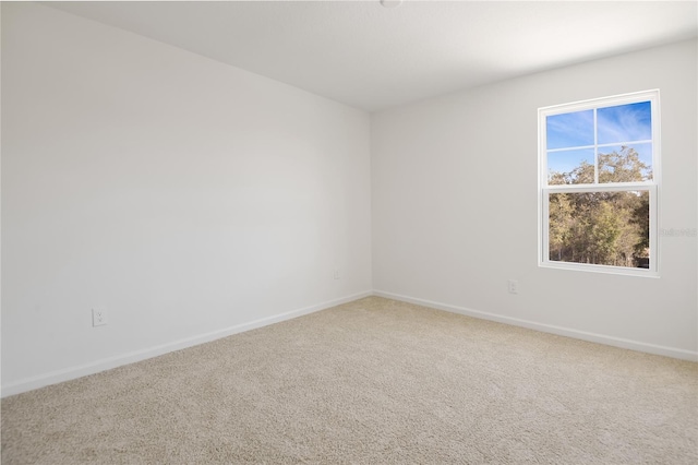 spare room featuring baseboards and carpet flooring