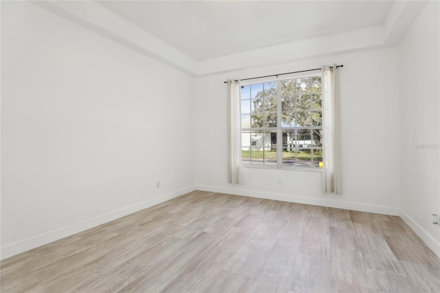 empty room with light wood-type flooring