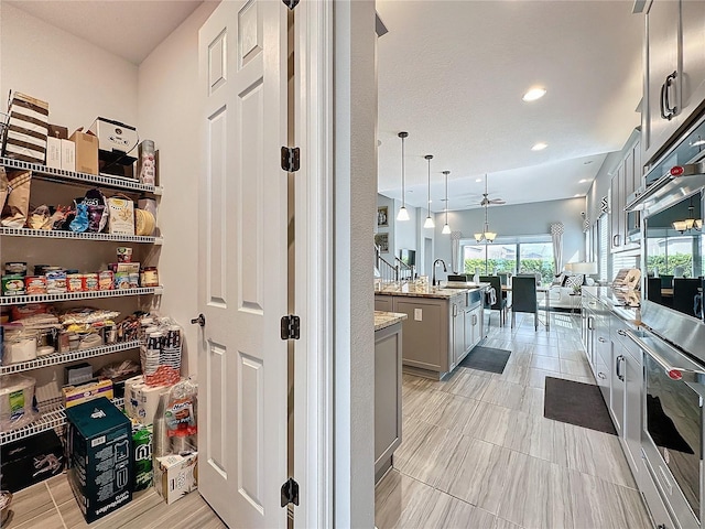 storage area with a sink